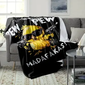 Funny Meme Cozy Flannel Throw Blanket with Quirky Duck Design - Perfect Gift for Family Friends Men Women Adults, Versatile for Couch, Bed, Office, and Travel Home