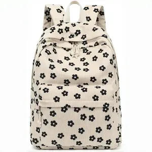 School Backpack for Teen Girls Bookbags Elementary High School Corduroy Laptop Bags Women Travel Daypacks