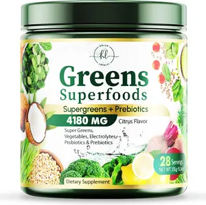 Greens Powder Superfood - Premium Organic Super Greens Juice Powder - Packed with Probiotics, Wheat Grass, Enzymes, Spirulina, Chlorella for Digestive & Gut Health, Smoothie Drink Mix - 28 Servings Healthcare Dietary