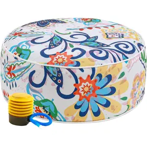Inflatable Outdoor Ottoman Pouf,Portable Patio Footrest, Durable & Stylish,  for Garden, Pool, Camping &  Use - D20 xH9(ZenBase)