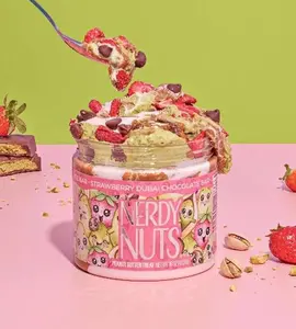Strawberry Dubai Chocolate Bar Peanut Butter Treat By Nerdy Nuts