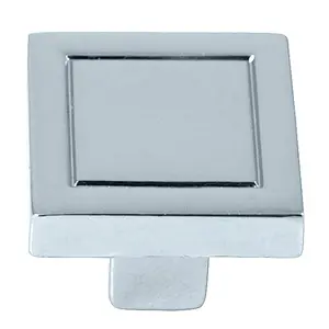 212 MAIN Cosmo Square Knob - 0.88 in., Square Shape, Polished Chrome, Polished Finish