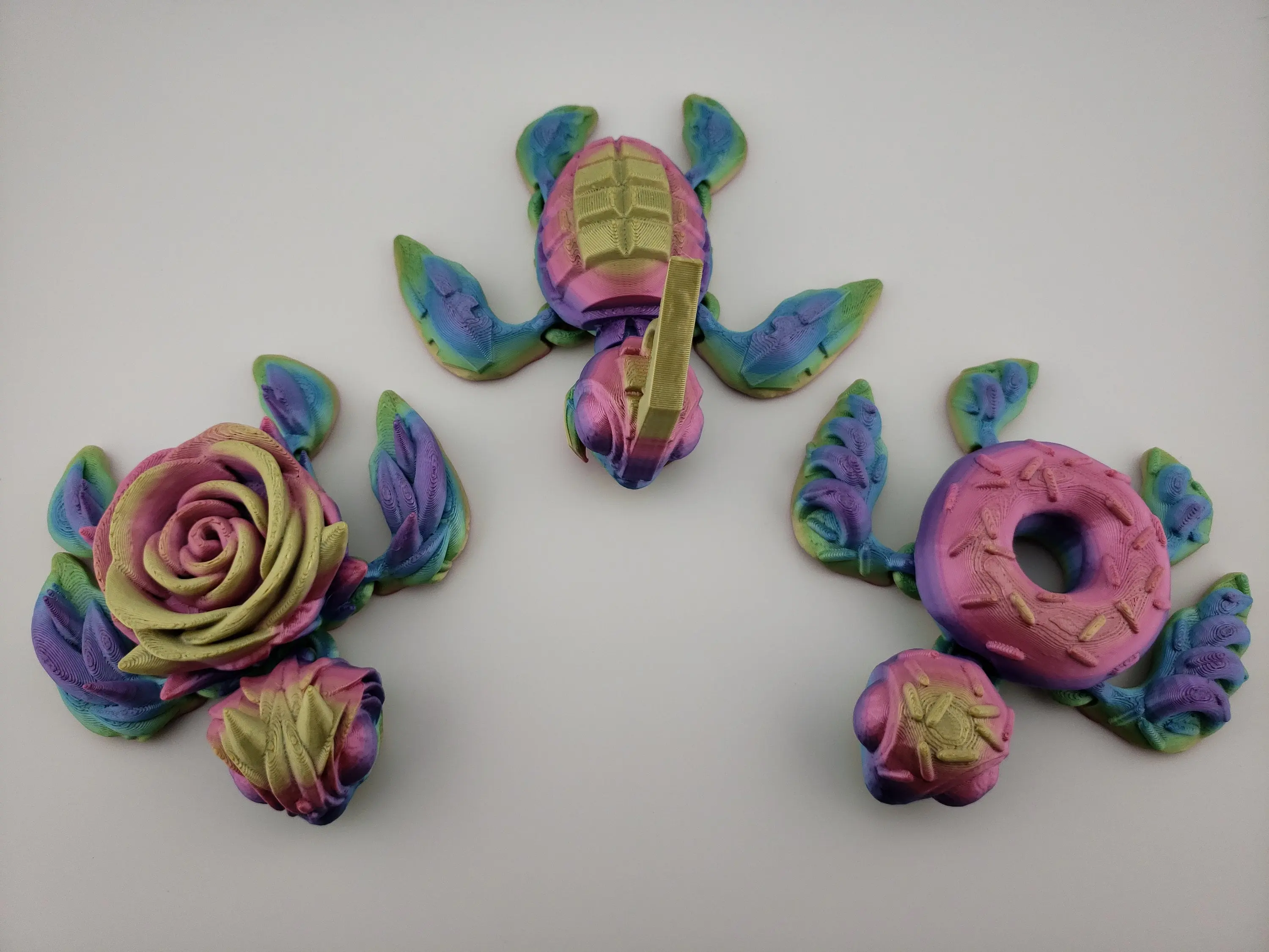 1 Articulated Turtle - 3D Printed Fantasy Creature - Customizable Colors - Cinderwing3d