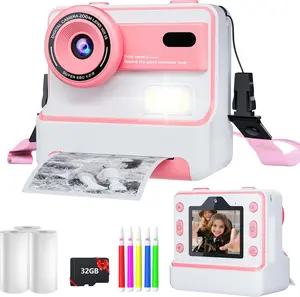 Instant Print Camera for Kids, Creative Birthday Gift for Boys and Girls Aged 6 and Up, HD Digital Camera with Thermal Paper, Educational Kids Toy Camera, Portable Instant Print Camera, Includes 32GB SD Card