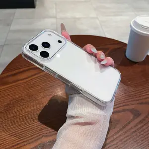 Shockproof transparent TPU phone case, compatible with iPhone 17, 16, 15, 14, 13, 12, 11 Pro Max, X, XR, XS Max and Plus models. It features drop-proof and shock-absorbing performance with curved anti-fall design, boasting a smooth surface and ultra-slim