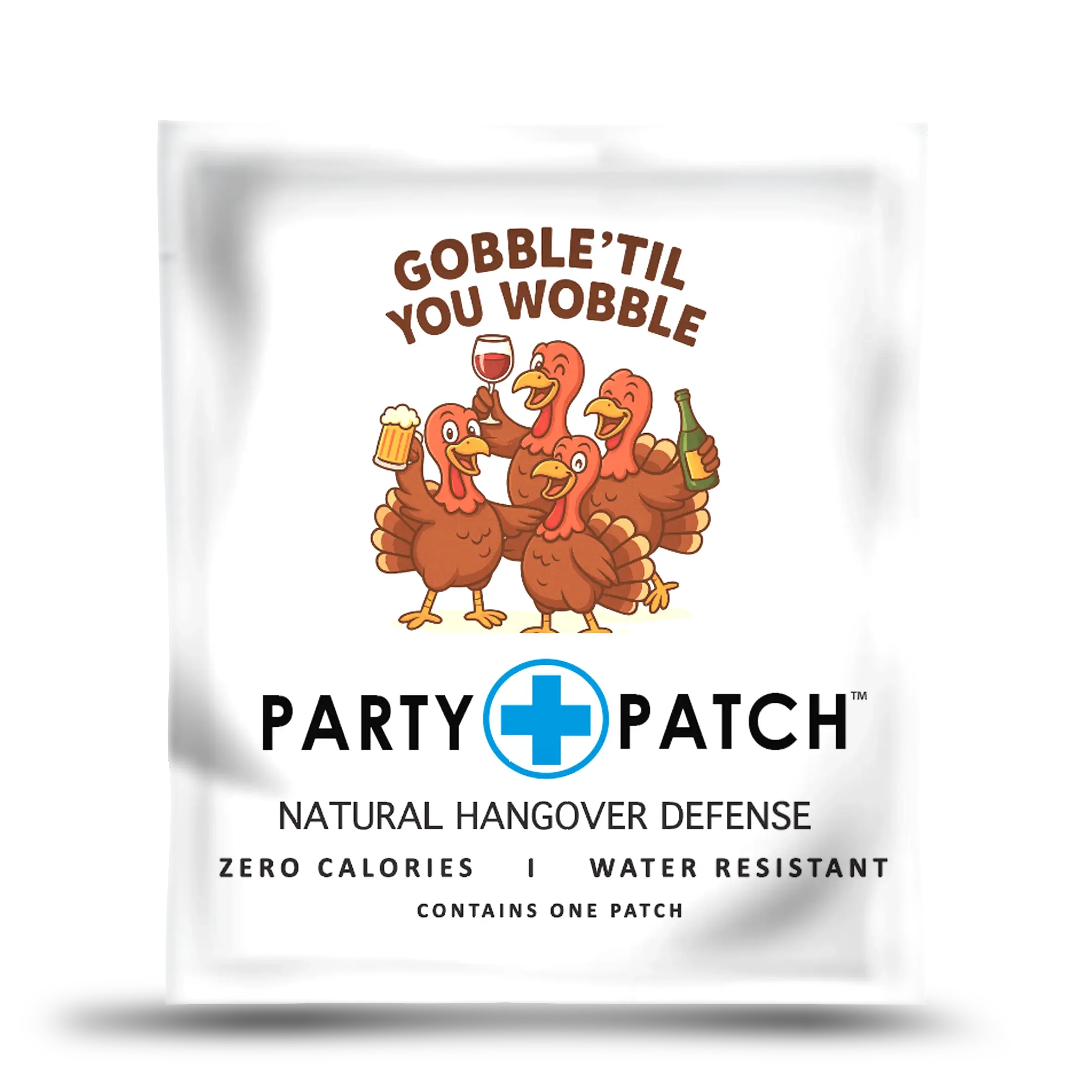 Party Patch - Gobble 'Til You Wobble Patch, Recovery Sticker, Party Attire Accessory for Celebrations and Nights Out