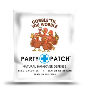 Party Patch - Gobble 'Til You Wobble Patches with Zero Calories, Water-Resistant Recovery Patch for Parties and Nights Out Great Adventures