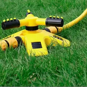 360 Degree Rotating Automatic Sprinkler, Smart Even Irrigation for Home Garden Lawn, Connectable Triple Nozzle, Ideal for Villa Gardens
