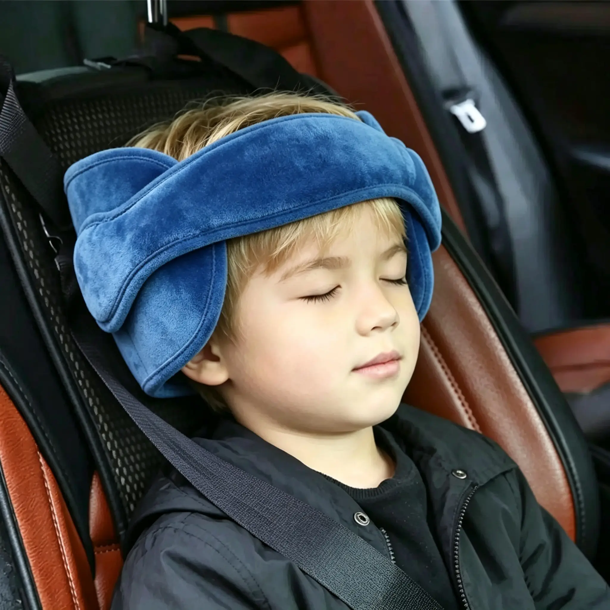Adjustable Head Support Strap for Toddler Car Seats – A soft, comfortable sleep pillow that relieves neck pressure; a secure and stable head support accessory designed specifically for child car seats and long-distance travel.