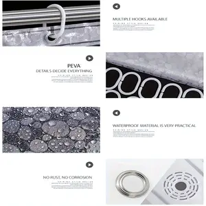 3D Pebble Pattern Shower Curtain Liner – Heavy-Duty PEVA Material with Magnets, 71x71 Inches, Perfect for Shower Stalls & Bathtubs(Maybe YunExpress Logistics)