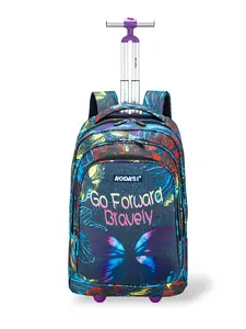 New Rolling Backpack 19 Inch Teenage Luggage Bag, Wheeled Laptop Travel Bag, Bookbag & College Dual-Use Shoulder Bag, Backpack For School
