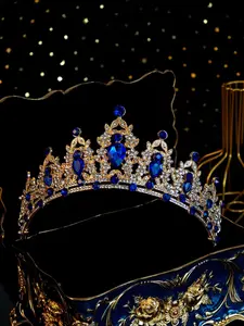 Fashion Alloy Crown Tiaras for Women Wedding Party, Exquisite Royal Headband Hair Accessories, Perfect Bride Hairpiece