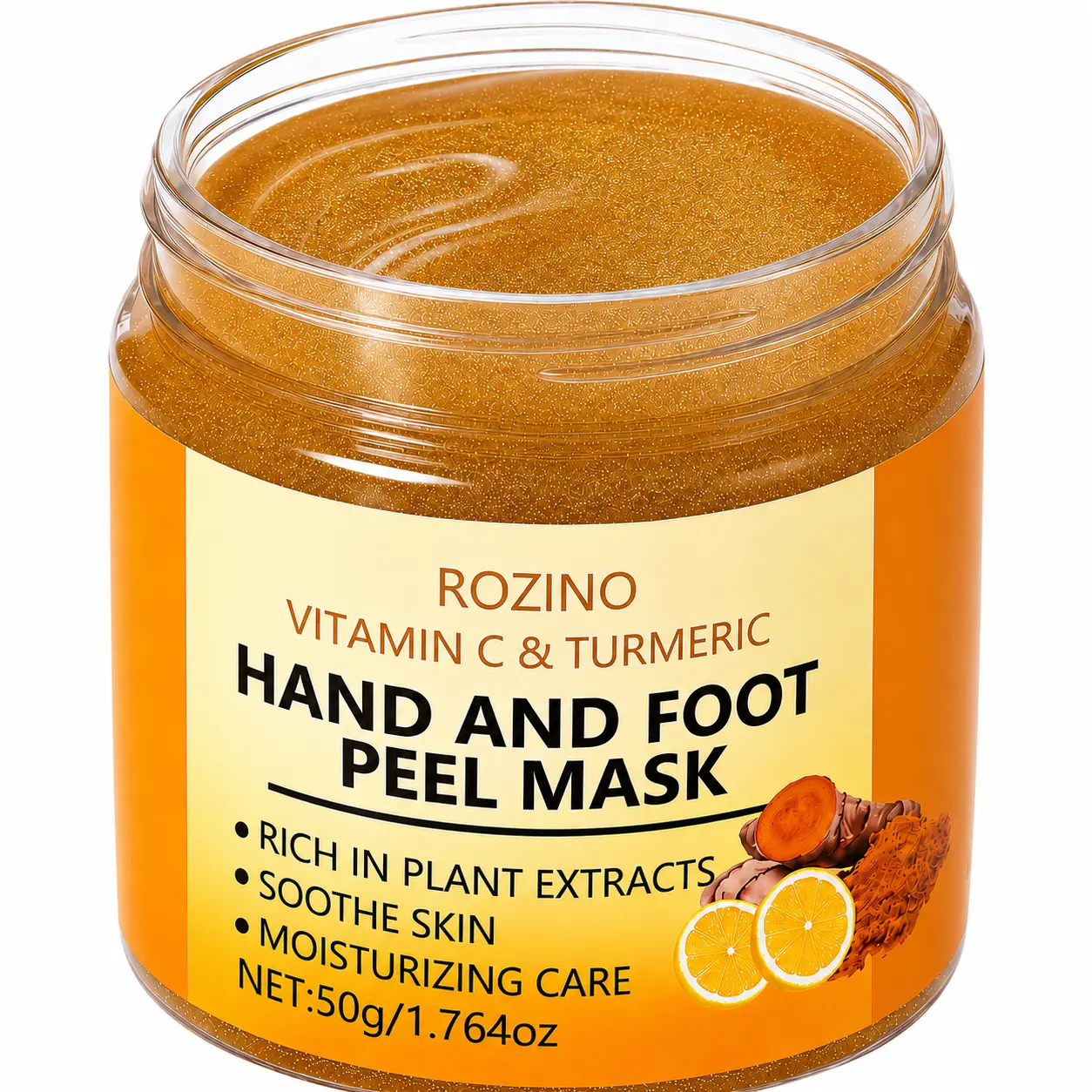 Vitamin C & Turmeric Peel-off Mask, Deep Moisturizing Hand & Foot Mask, Brightening & Hydrating Hand & Foot Care Mask for Women & Men, Foot Exfoliating Mask