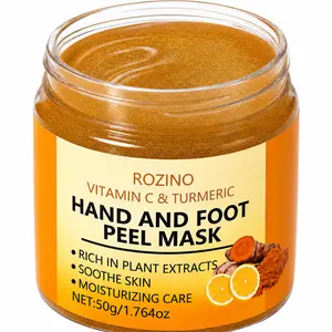 Vitamin C & Turmeric Peel-off Mask, Deep Moisturizing Hand & Foot Mask, Brightening & Hydrating Hand & Foot Care Mask for Women & Men, Foot Exfoliating Mask