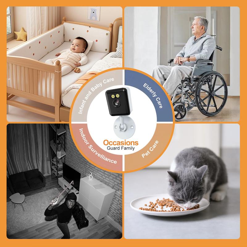 2-Pack 1080P Indoor Security Camera | Baby/Pet Monitor with Auto Tracking, Color Night Vision, 2-Way Audio & US Local Cloud