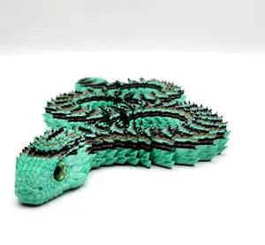 Weifair3D 3D Printed Bush Viper 24-inch Articulated Snake with Marble Eyes Flexible Joints & Tree Perch Fidget Toy Desk Pet Real Attitude Fake Snake America Edition Decor Ornament