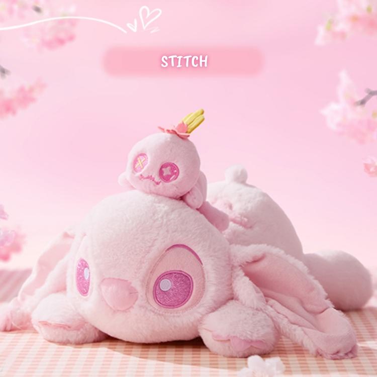 Disney Series Winnie the Pooh Stitch Dumbo Plush Figure – Sakura Pose Soft Toy Gift Versatile Huggable Pillow for Napping Gift for Kids Friends Valentine Gift for Girlfriends