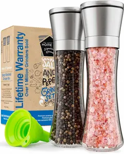 Gold Salt & Pepper Grinder Set – Adjustable Ceramic Spice Mill for Stylish Kitchens!