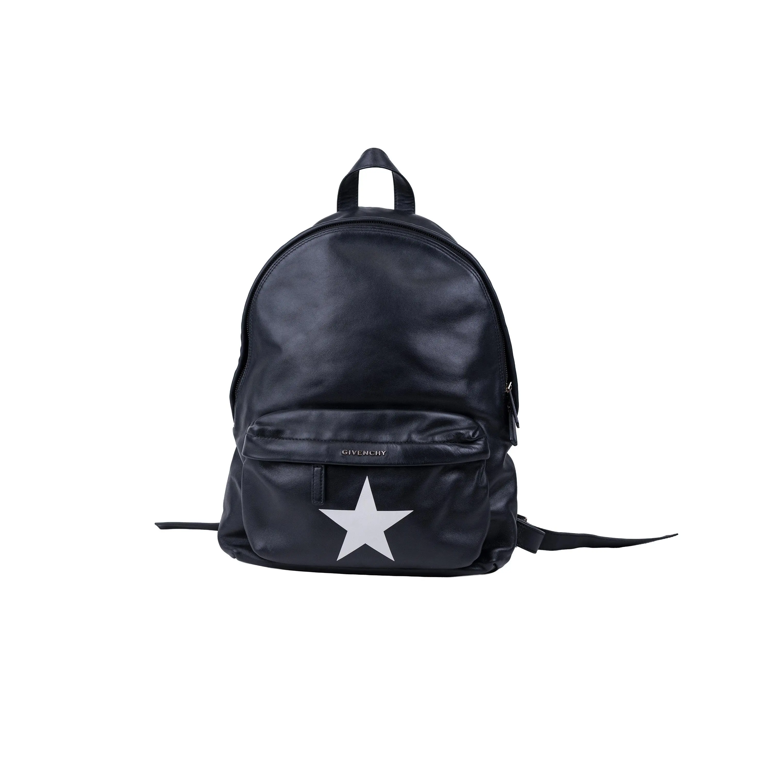 Pre-owned Leather Backpacks Givenchy Black Star Backpack Silver Hardware