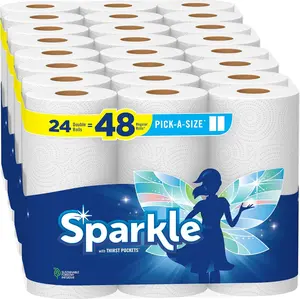 Pick-A-Size Paper Towels, 24 Double Rolls = 48 Regular Rolls, Everyday Value Paper Towel with Full and Half Sheets