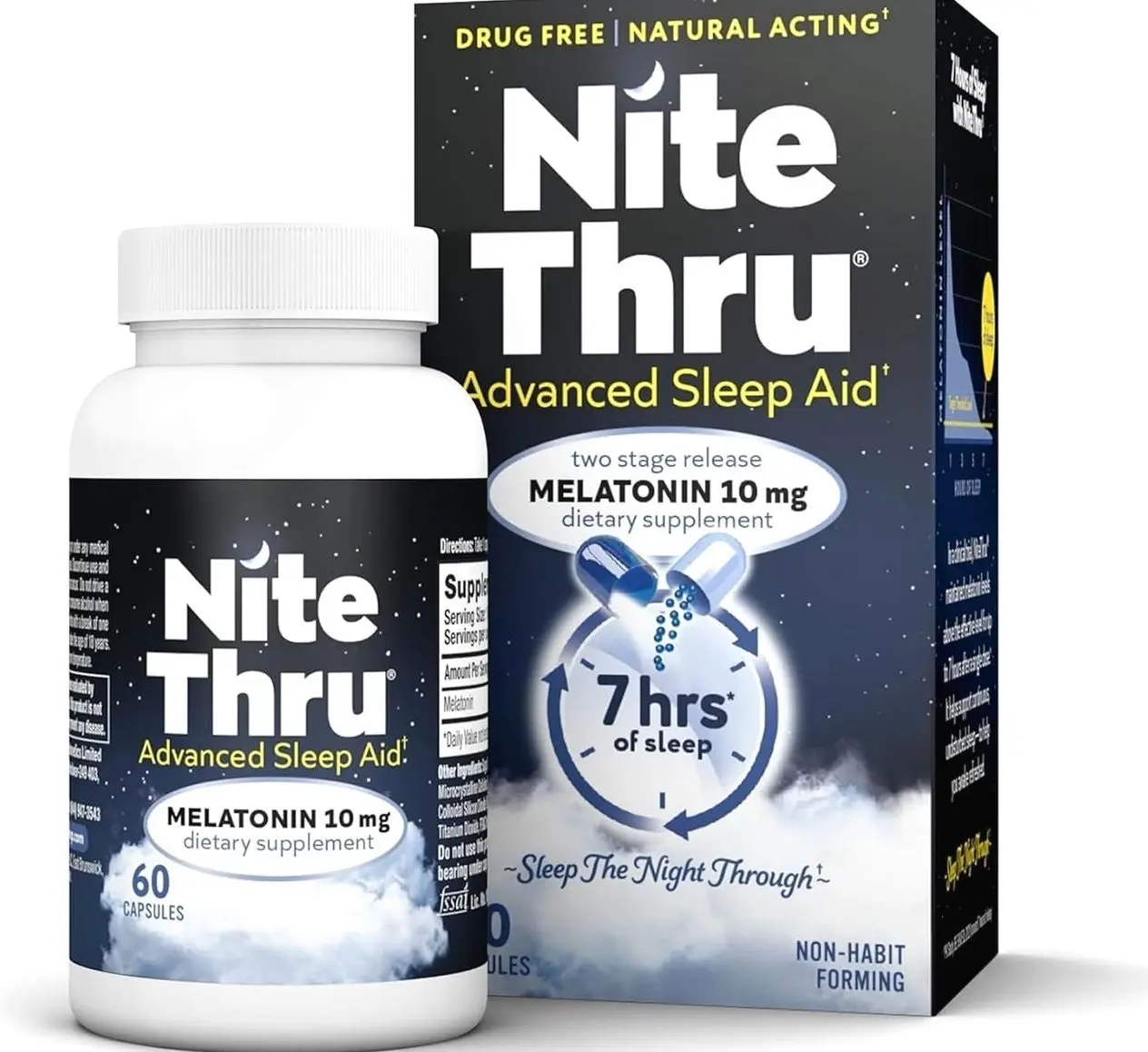 Advanced Sleep Aid Melatonin Dietary Supplement, 10mg Capsules, 60 Count