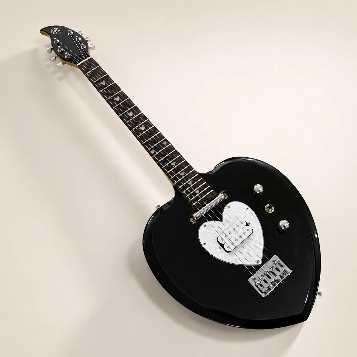 Blackheart Electric Guitar - Bold Black Finish, Solid Construction, High-Quality Neck, Unique Pickup System for Balanced Tone & Rich Sound, Versatile for Practice Sessions & Performances, Ideal for Serious Musicians, No Battery Needed