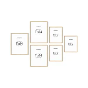 Windsor Gallery Frames Set of 6, Beige Picture Frame for Photo or Art Prints