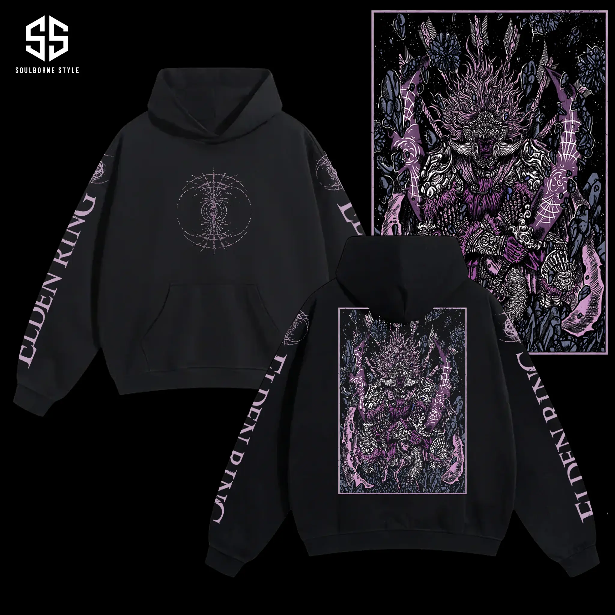 [Soulsborne Style] Vintage Grim Style Starscourge General Radahn - Elden Ring Unisex Hoodie, Soulsborne Gaming Apparel, Game Shirt, Video Game Clothes, Boy Merch, Gift For Him, Gift For Her, Soulslike Streetwear