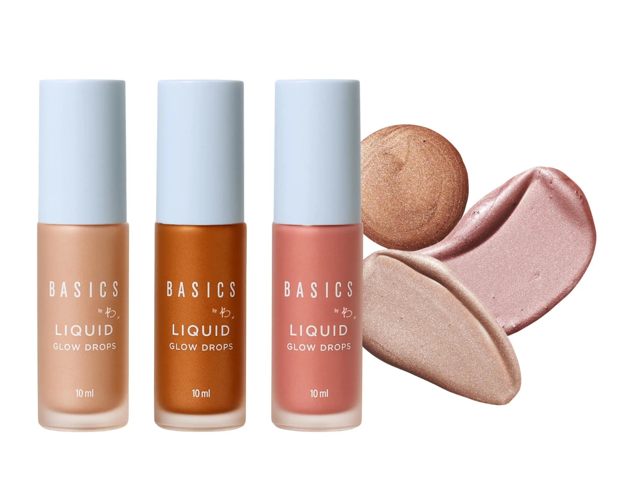 Basics by B Liquid Glow Drop Trio | Radiant Highlighter + Eyeshadow Booster | Blend able Glow