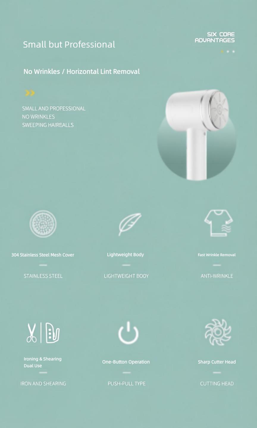 Portable iron dual-use dry and wet handheld garment steamer, home lint trimmer, hair removal steamer two-in-one