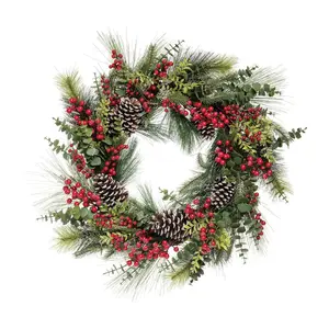 C&F Home Opulent Berry Pinecone Wreath