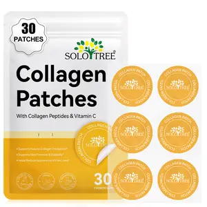 SOLOTREE Collagen Patch 30p, rich in collagen peptides, vitamin C, Tremella extract, blueberry, black tea and seaweed extract, is applied to local areas of the body, Skin Repair