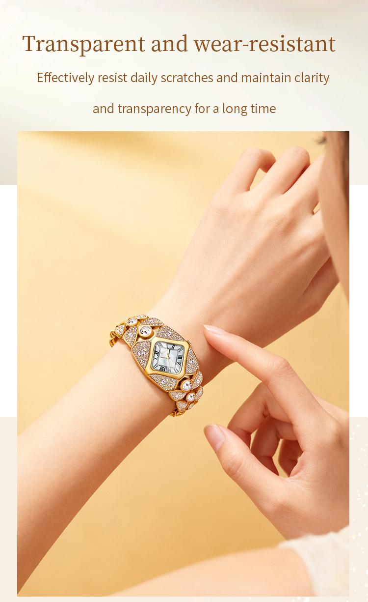 Luxury Full Diamond Bangle Bracelet Watch Women's Fashion Stainless Steel Quartz Wristwatch 30M Waterproof Elegant Stylish Unique Gift for Wife and Mother Bling Jewelry