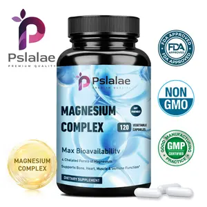 Pslalae Magnesium Complex 500 mg - For Sleep, Immunity, Muscle, Energy & Heart - Non-GMO 120 Capsules