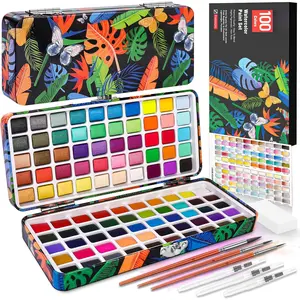 Watercolor  Set 100 Colors, Art Supplies Watercolors Kit Travel Water Colors with Paints Brushes, Crafts Painting Supplies, Drawing Gifts for Teens Girls Boys  Adults Artists
