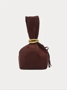 Elegant Women's Suede Evening Bag, Top Handle & Shoulder Strap Design, Zip Closure, Perfect for Work, Business, Weddings, Parties, Elegant Bags