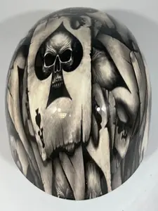 Baseball Cap Style Motorcycle Helmet Ace of Skulls