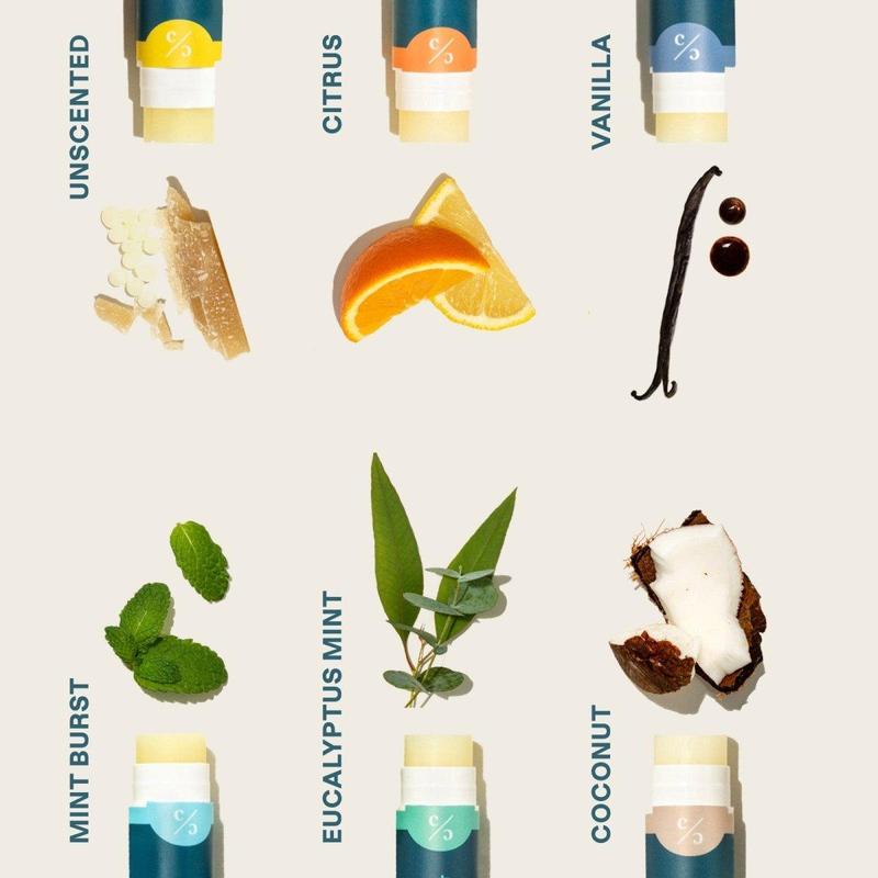 Cliganic Organic Lip Balm Set - Rainforest Fresh for Comfortable Lips - Skincare Daily Hydrating Scent Smooth Soothing Vitamins