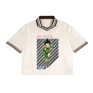 Contrast Stripes Polo Collar T-Shirt