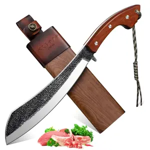 Golden Bird Kitchen Meat Cleaver & Boning Knife - Wood Handle - Kitchen Tool for Chopping, Slicing & Bone Cutting