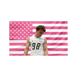 Connor Bedard Pink USA Flag | Blackhawks Hockey Wall Tapestry | Team Connor Bedard Hot Aesthetic Dorm & Frat Decor hot actor wall art tv show tapestry