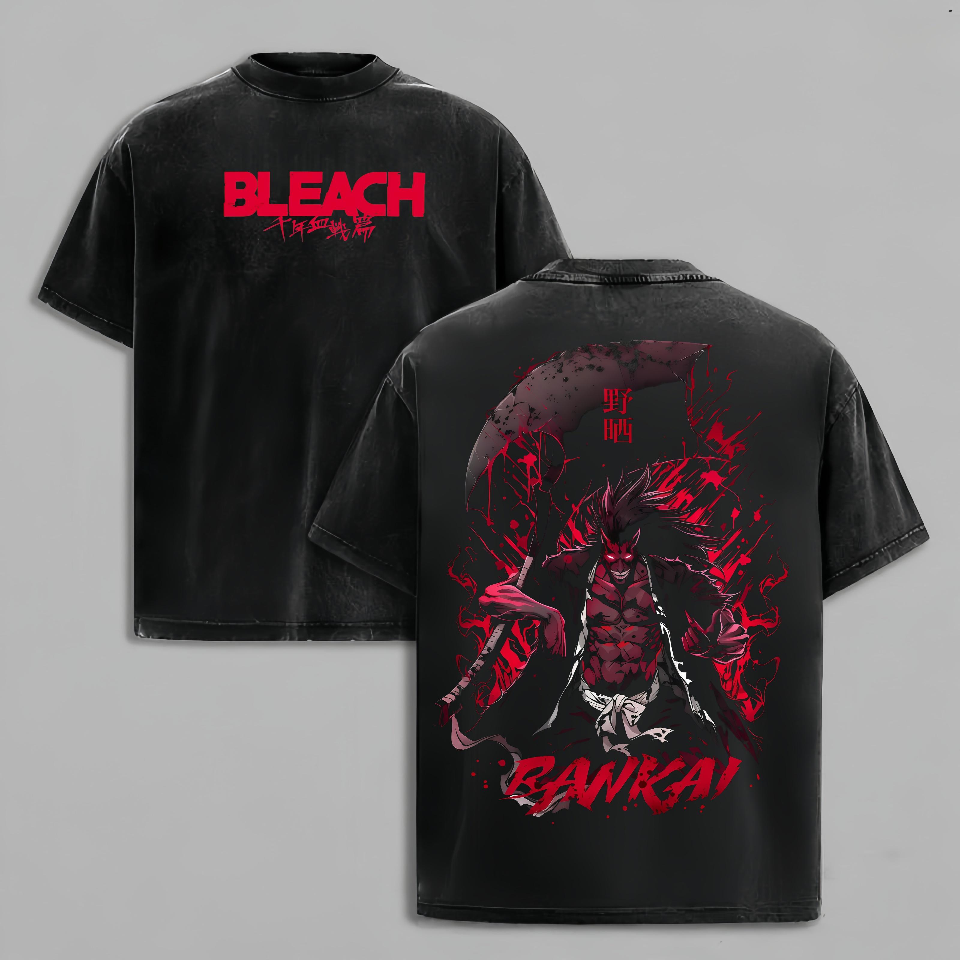[Hoodie, Sweater,T-Shirt] Retro Vintage Kenpachi Zaraki Bleach Unisex Oversize Anime Manga Washed Heavyweight Cotton T-shirt, Gift For Bleach Fan, Anime Lover,funny graphic tee, men’s trendy t-shirts, deals, humorous, 90s, streetwear,penny tees
