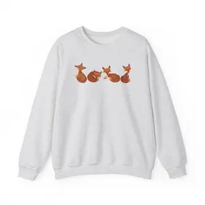 Cute Fox Sweatshirt, Cottagecore Nature Crewneck, Forest Critter Pullover, Forestcore Foxes Graphic Sweater, Trendy Animal Lover Gift