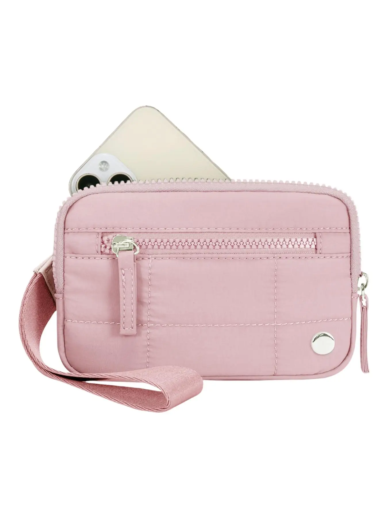 Women's Solid Color Nylon Zipper Wallet, Fashionable Lightweight Waterproof Phone Wallet, Casual Versatile Wristlet for Daily Used