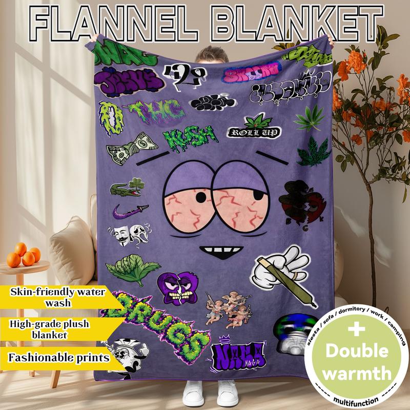 South Park Towelie Flannel Blanket, Soft Blankets, Soft Warm Cozy Throw for Sofa Bedroom Travel Camping Office Nap, Gift Idea