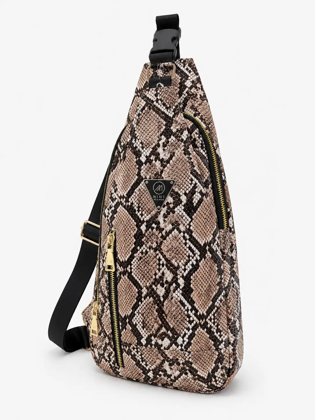 Mint Cobra Snakeskin Sling Bag (Tan), Crossbody Bags, Men's Crossbody Bags
