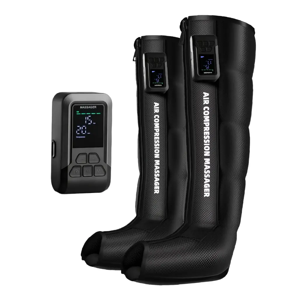 Compression Massager Boots, Cordless 5-Channel Air Compression Boots for Athletes, Wireless Rechargeable Leg Recovery System for Muscle Relief, Circulation, and Rapid Workout Recovery