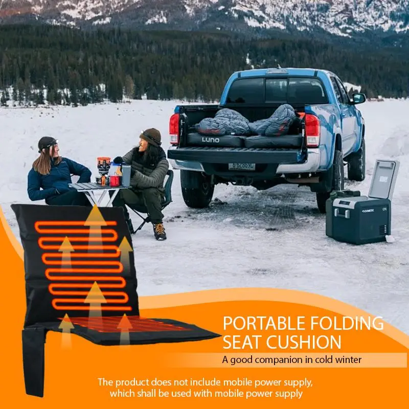 Foldable Portable Heated Stadium Seat Cushion - 3-Level Temp Control, Auto Power-Off Protection, Lightweight, Stylish Practical Gift (No Power Bank Included) for Fishing, Camping, TikTokShopBlackFriday