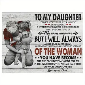 1pc Father Daughter Framed Canvas Poster - Emotional Home Wall Art, Perfect Gift for Daughter from Father, Memorable Vintage Style Home Art, Ready to Hang.
