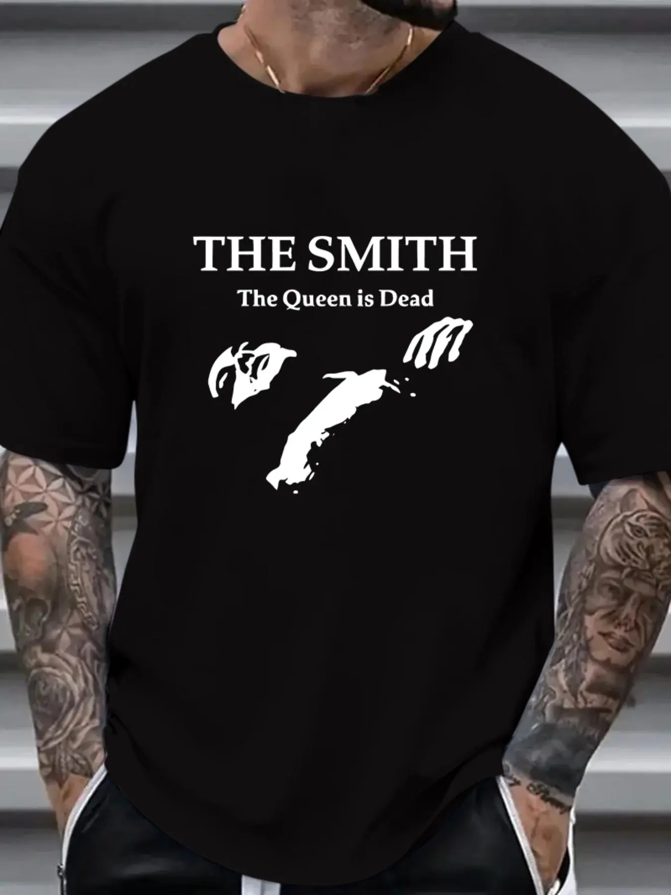 Men's The Smiths The Queen Is Dead Short Sleeve Graphic Tee, Summer Clothes, Casual Round Neck T-Shirt for Summer, Men's Top for Daily Wear